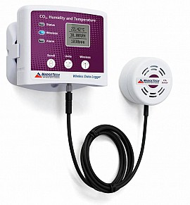 Bộ truyền dữ liệu CO2 và nhiệt độ không dây qua email, SMS